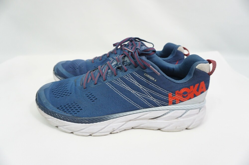 Hoka One One Clifton 6 Used Men 12 Road-Running Athletic Shoes/Sneakers Blue